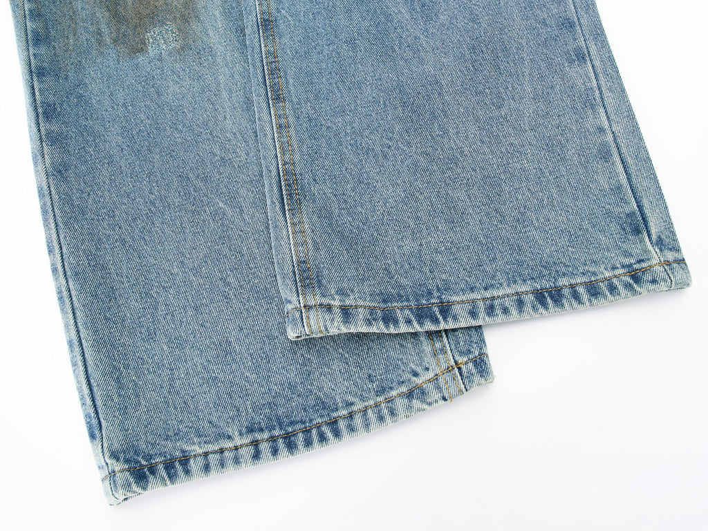DONOTLOGO Oversized Distressed Denim Jeans - Unisex Baggy Trousers with Ripped Knees & Whisker Effect - Edgy Streetwear Bottom with Wide Leg Silhouette