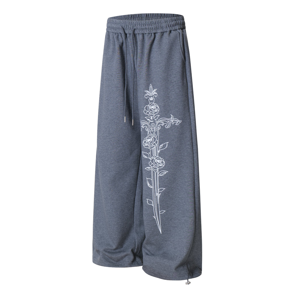 Unisex Rose & Sword Graphic pants