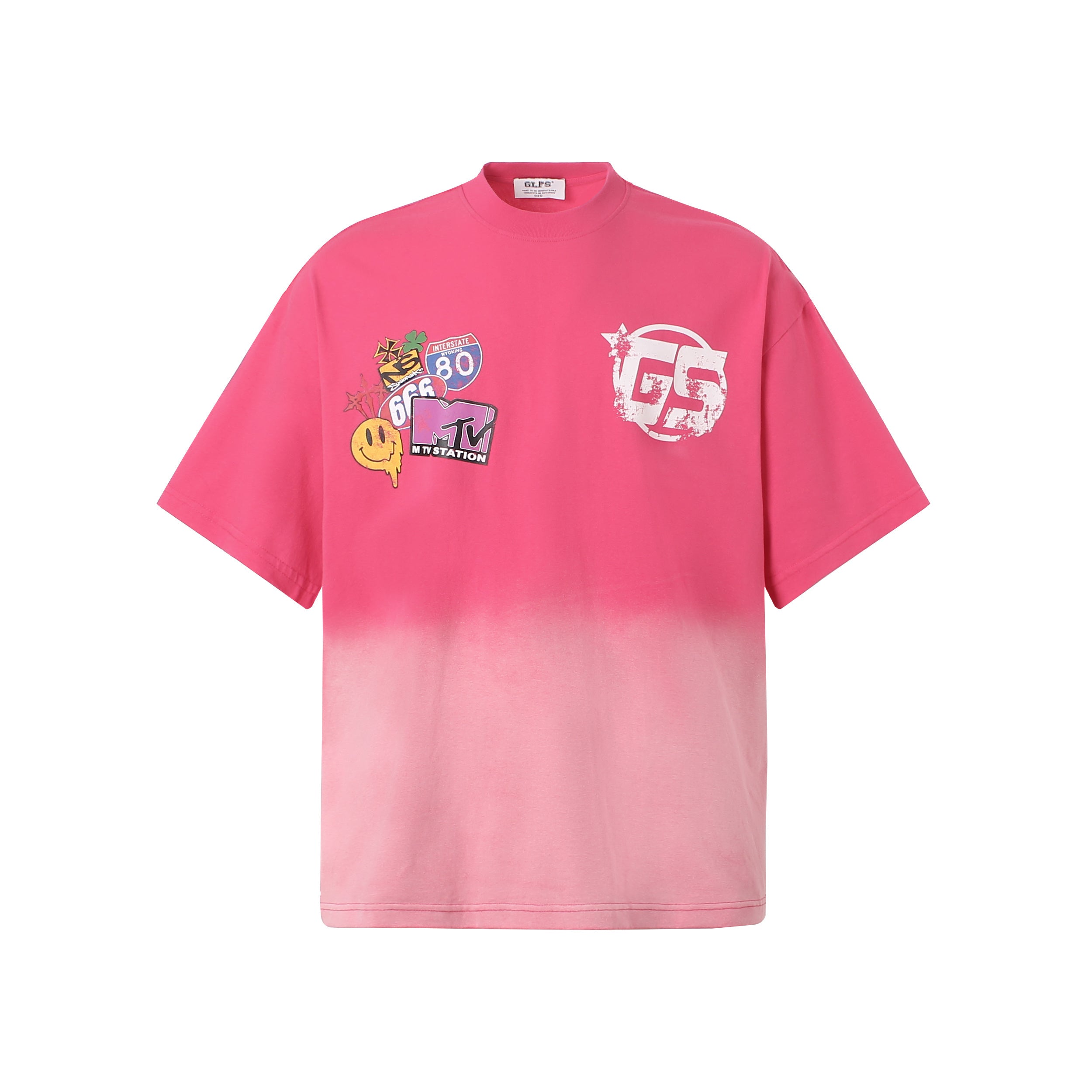 DONOTLGO Unisex Vintage Graffiti Tee | Smiley, MTV & Route 66 Graphic | Summer Must-Have Tee