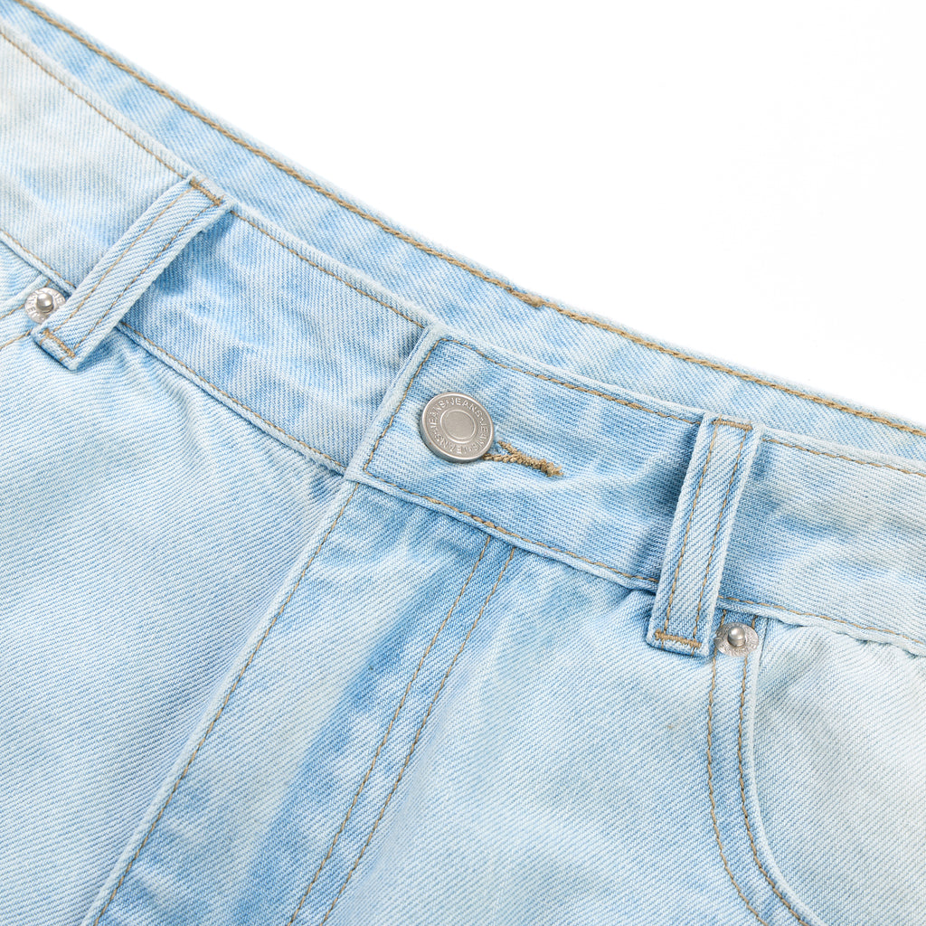 DONOTLOGO Heavy Acid Wash Baggy Cargo Jorts | Unisex Y2K Wide Leg Denim Shorts | Retro High Street Summer Bottoms