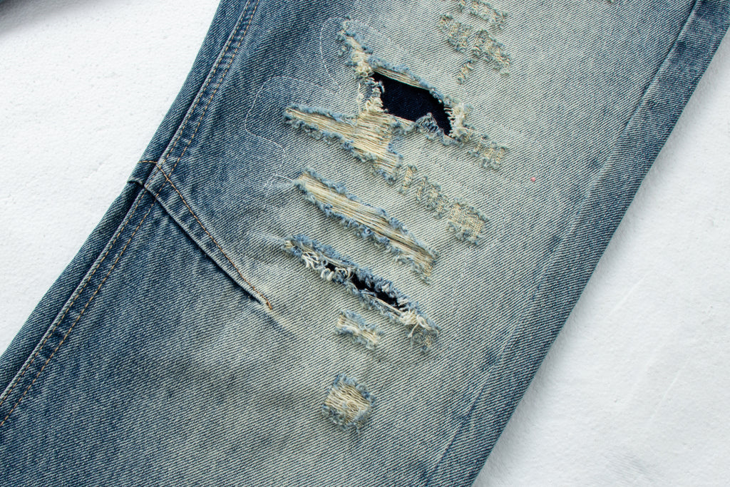 Vintage Washed Ripped Denim Jeans