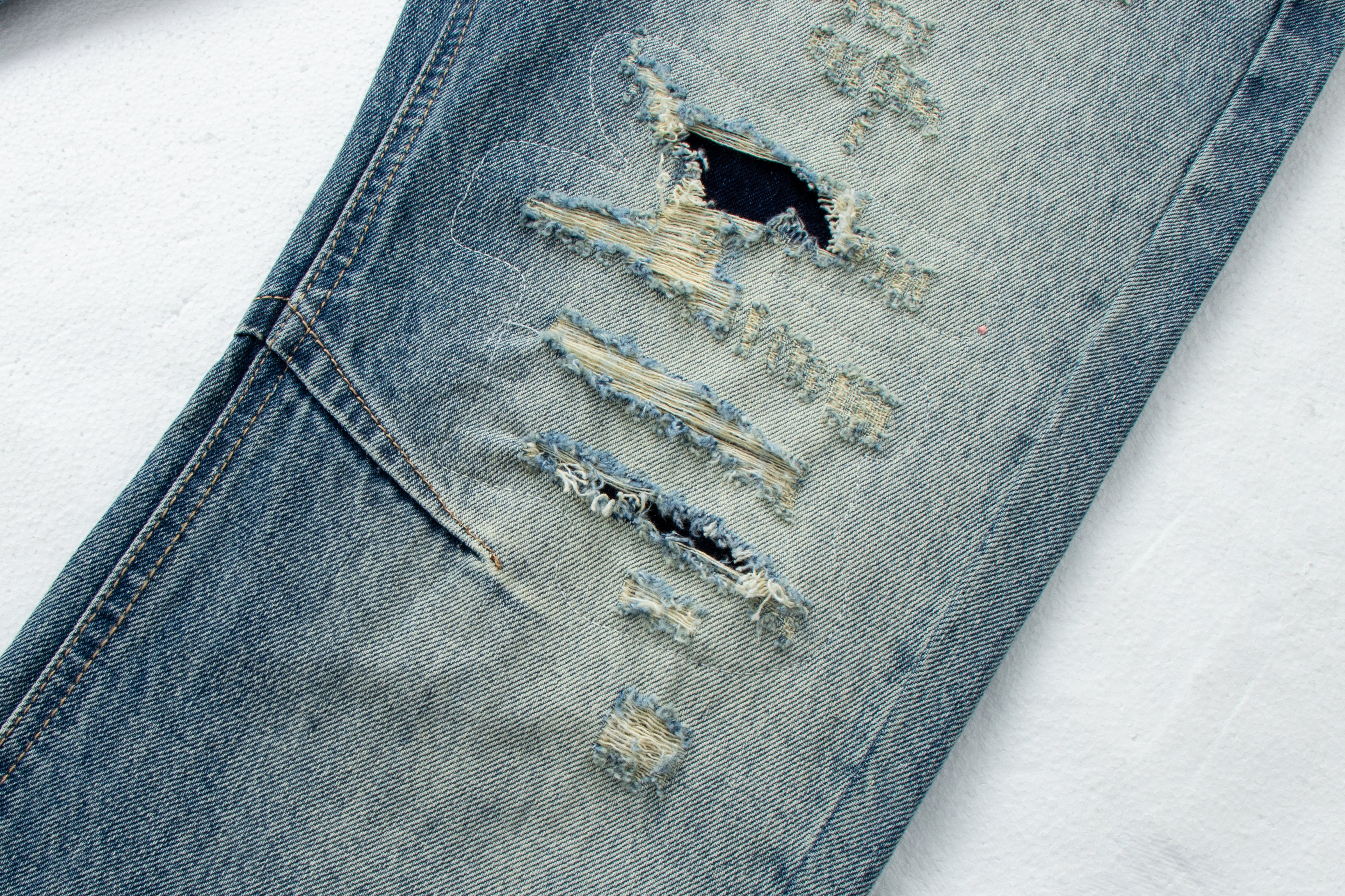 Vintage Washed Ripped Denim Jeans