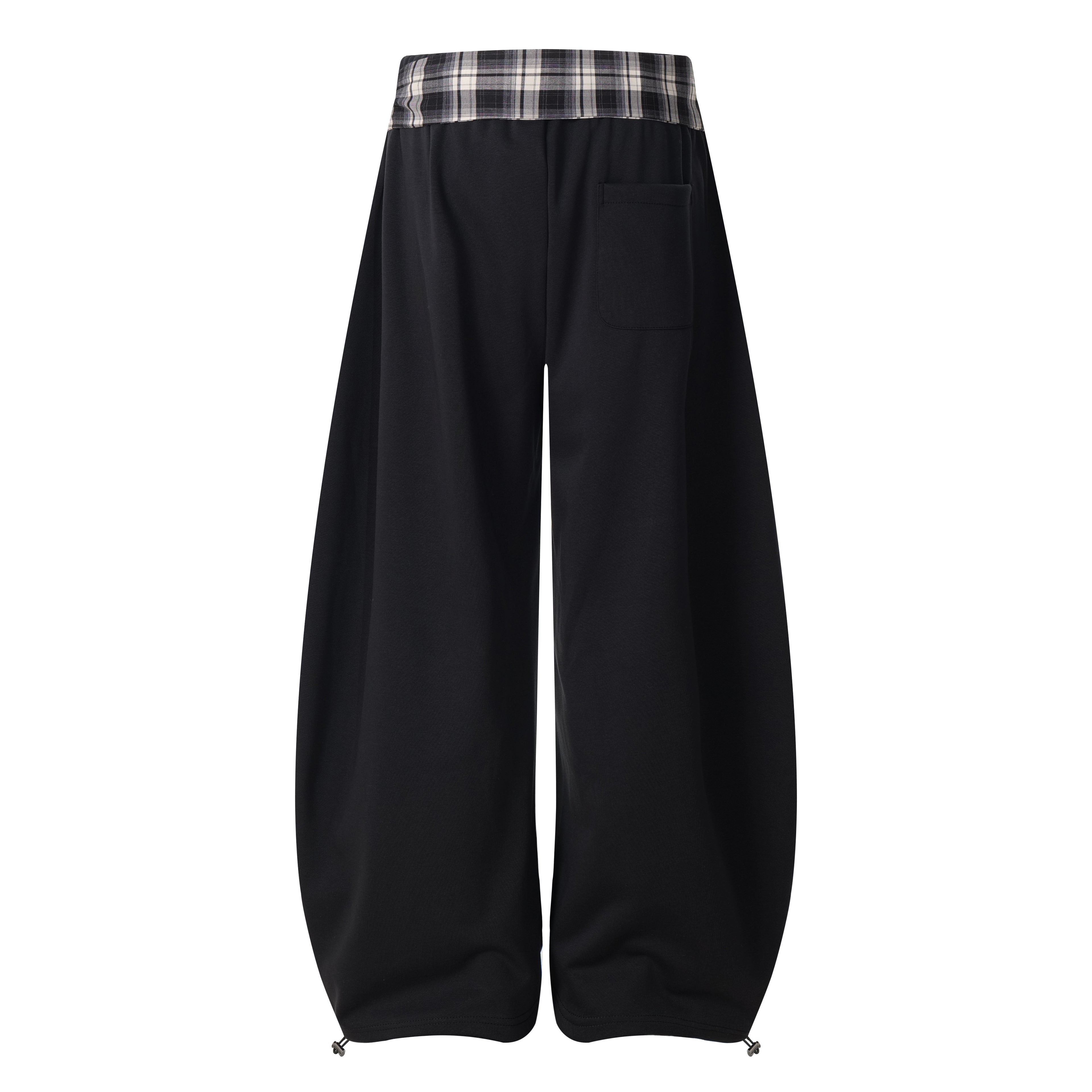 Unisex Sweatpants with Checkered Waist and Pockets