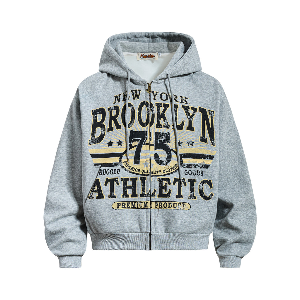 Unisex Vintage Distressed Printed Hoodie