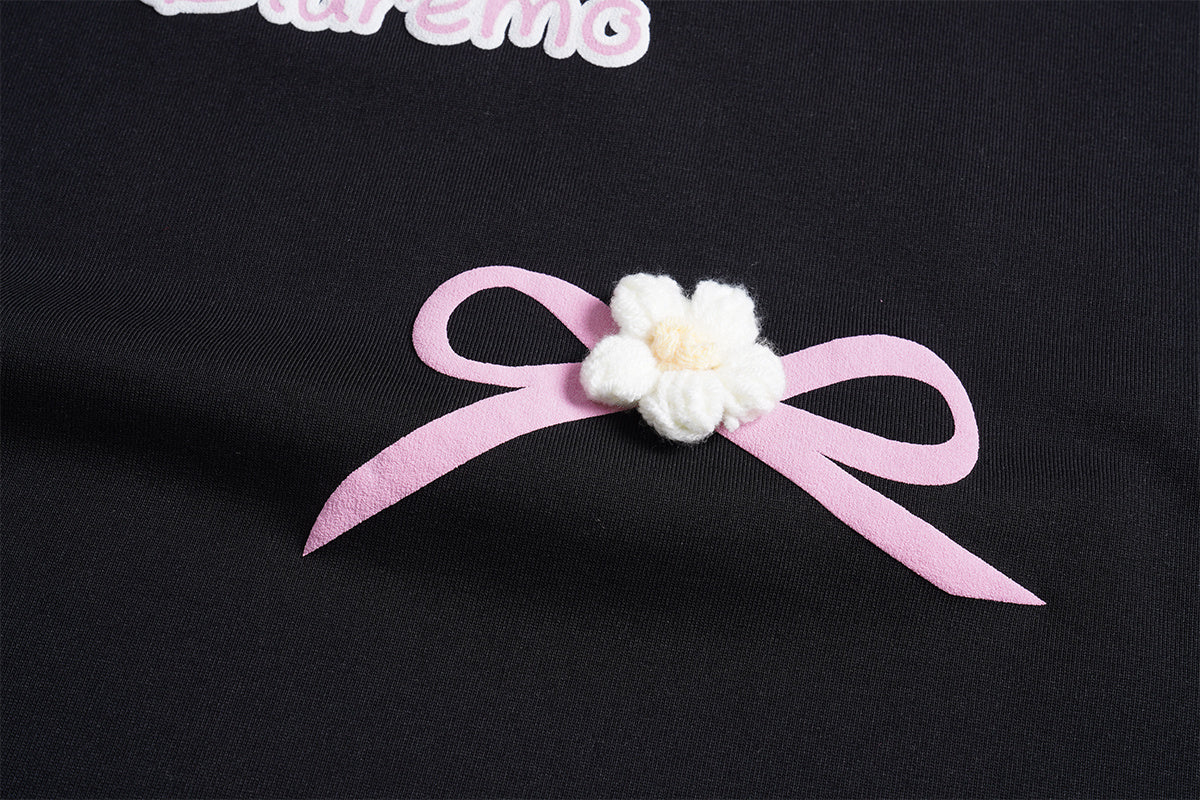 Unisex Bow Accent Short Sleeve Tee