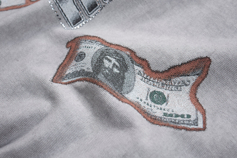DONOTLOGO Deconstructed "MONEY" Graphic Tee - Unisex Vintage Washed Graphic T-Shirt - Edgy Streetwear Aesthetic Oversized Top