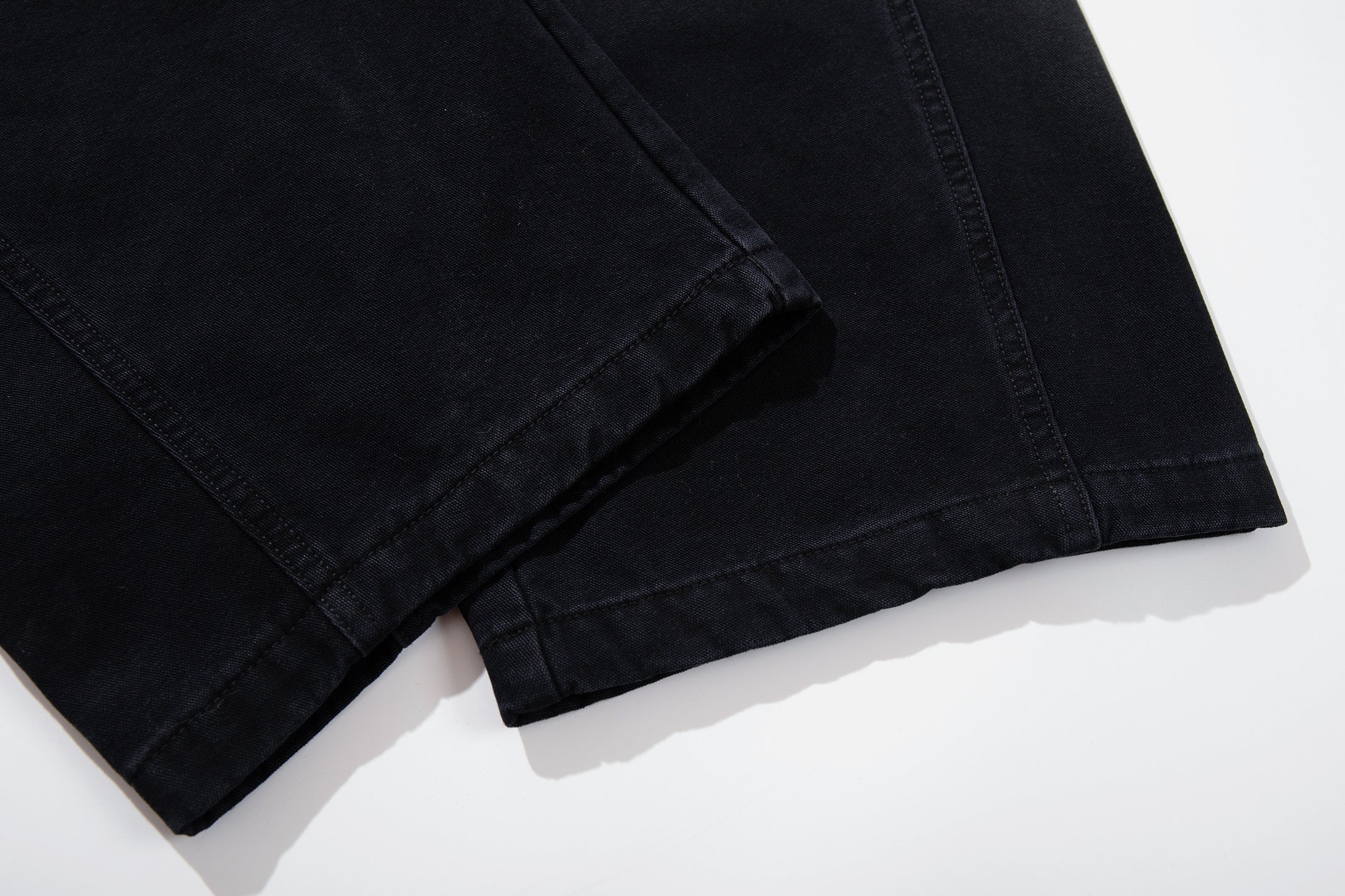 Unisex Distressed Washed Black Drawstring Denim Jeans