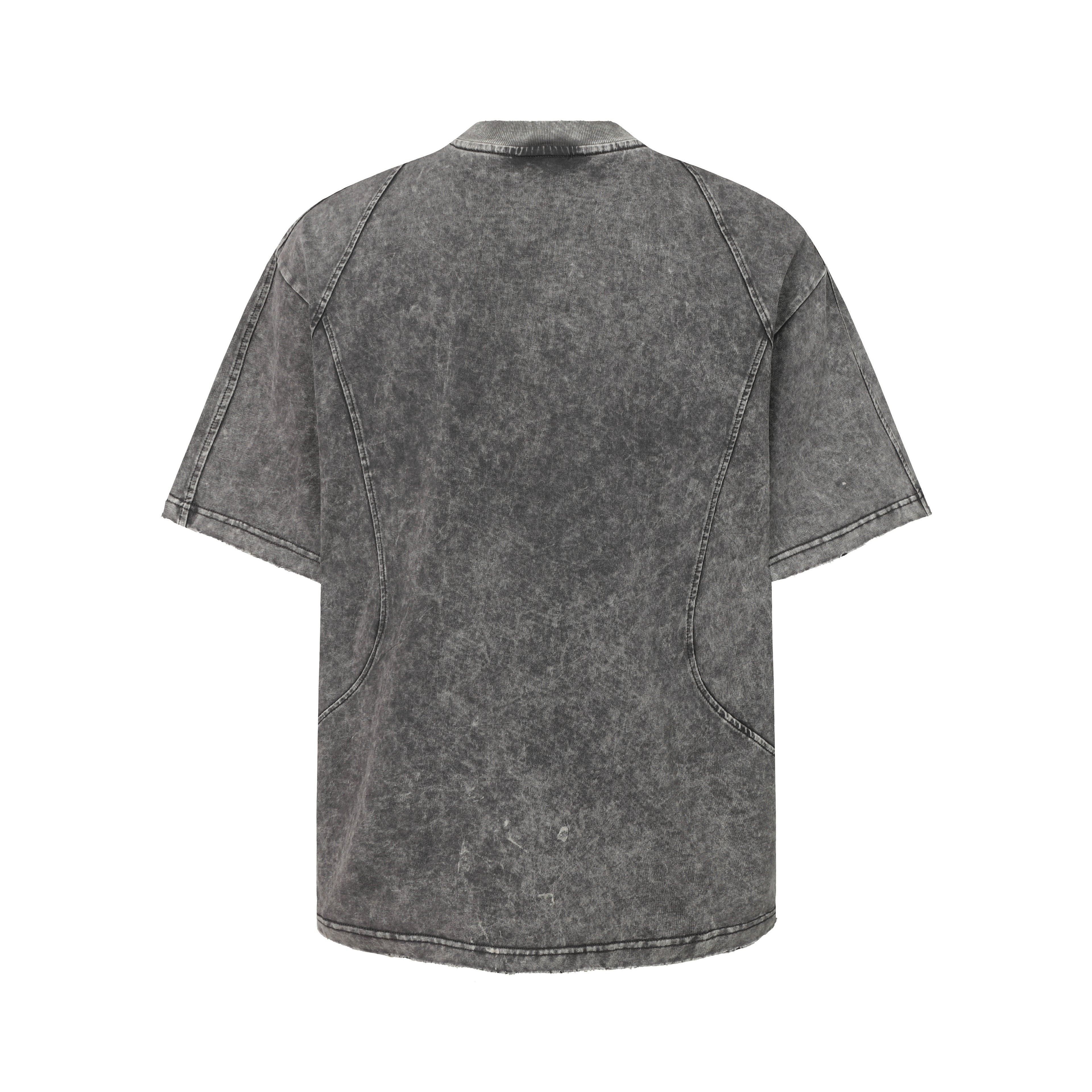 DONOTLOGO Urban Workwear Collection | Unisex Relaxed Fit Tee | Bold Panel Construction & Vintage Wash Motif with Soft Heavyweight Cotton