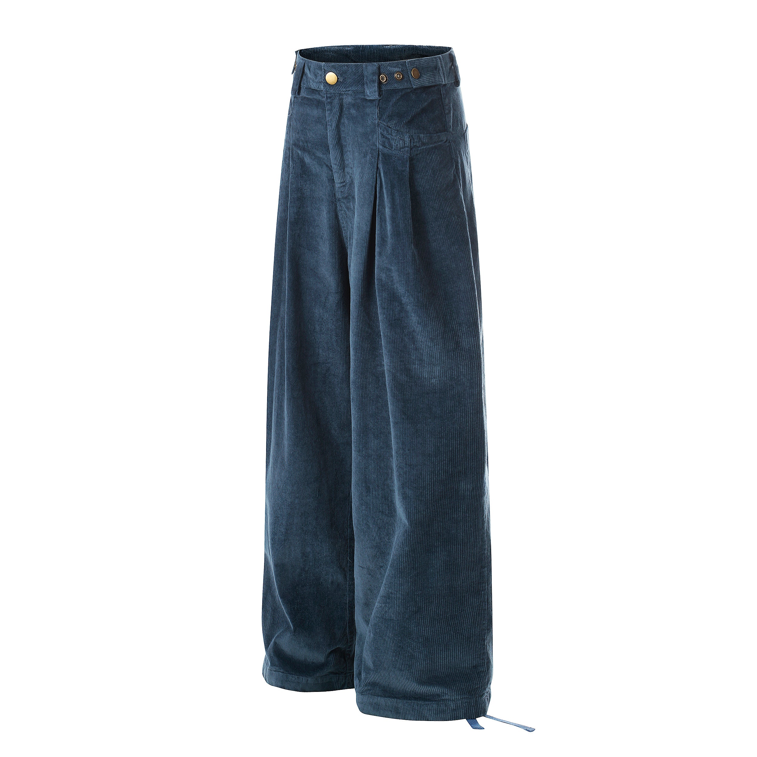 Unisex Vintage Washed Wide-Leg Pleated Pants