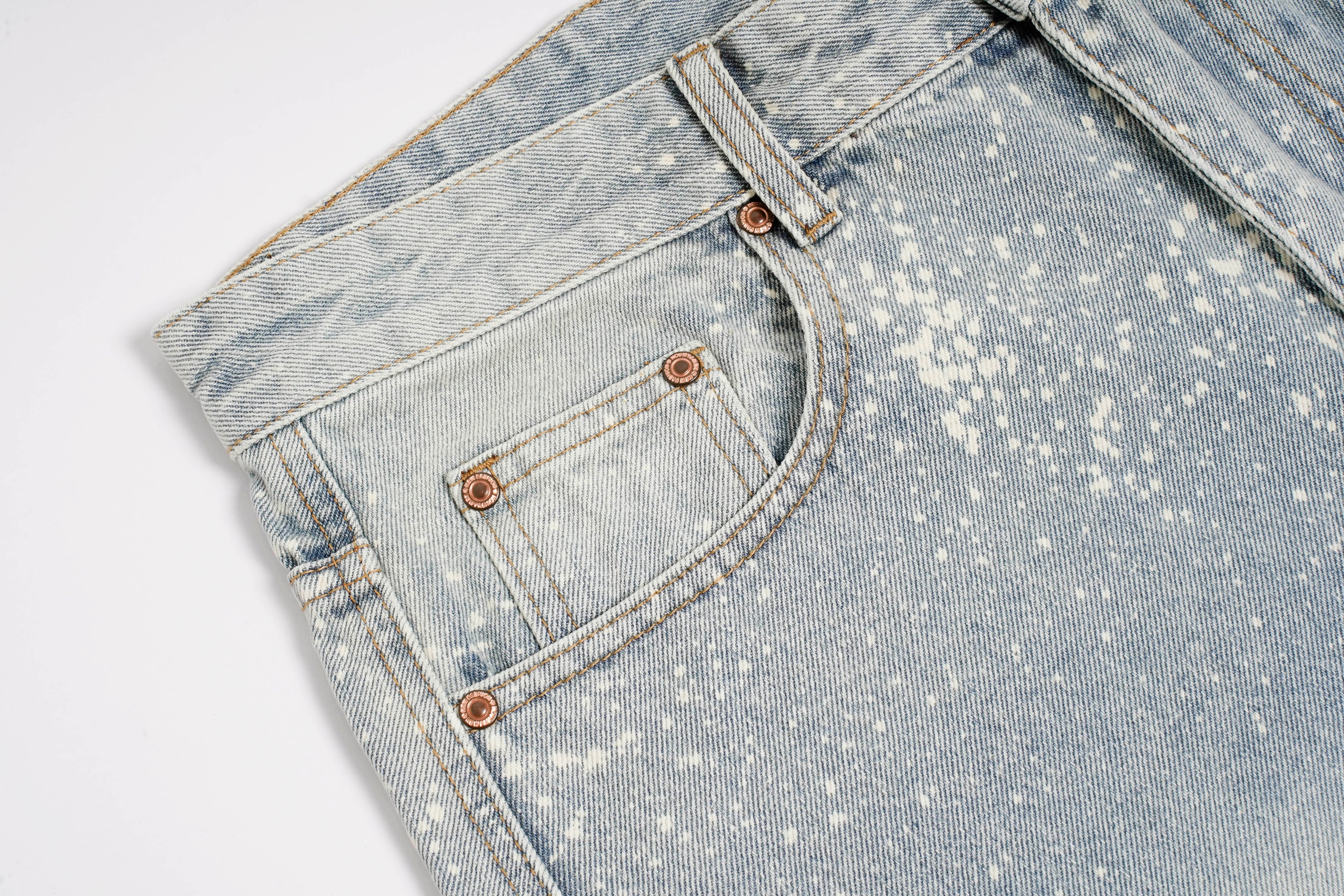 DONOTLOGO Distressed Paint Splash Denim Shorts - Retro High Waisted Loose Fit Jean Shorts - Unisex Y2K Streetwear Bermuda Trousers
