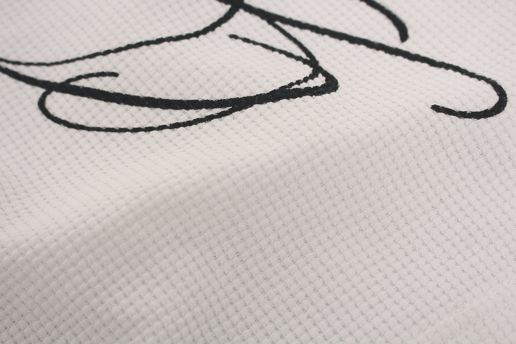 DONOTLOGO Urban Streetwear Collection | Unisex Relaxed Silhouette Tee | Bold Script Motif & Soft Waffle Knit Fabric