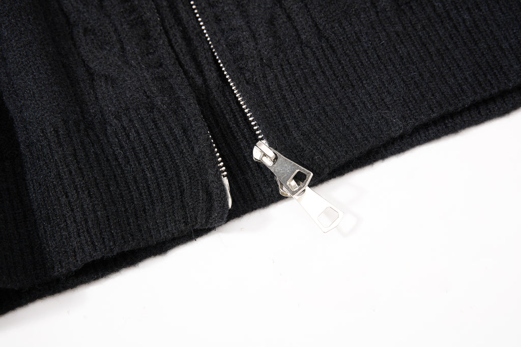 DONOTLOGO Cozy Streetwear Collection | Unisex Relaxed Silhouette Knit Cardigan | Bold Cable Texture & Soft Warm Fabric