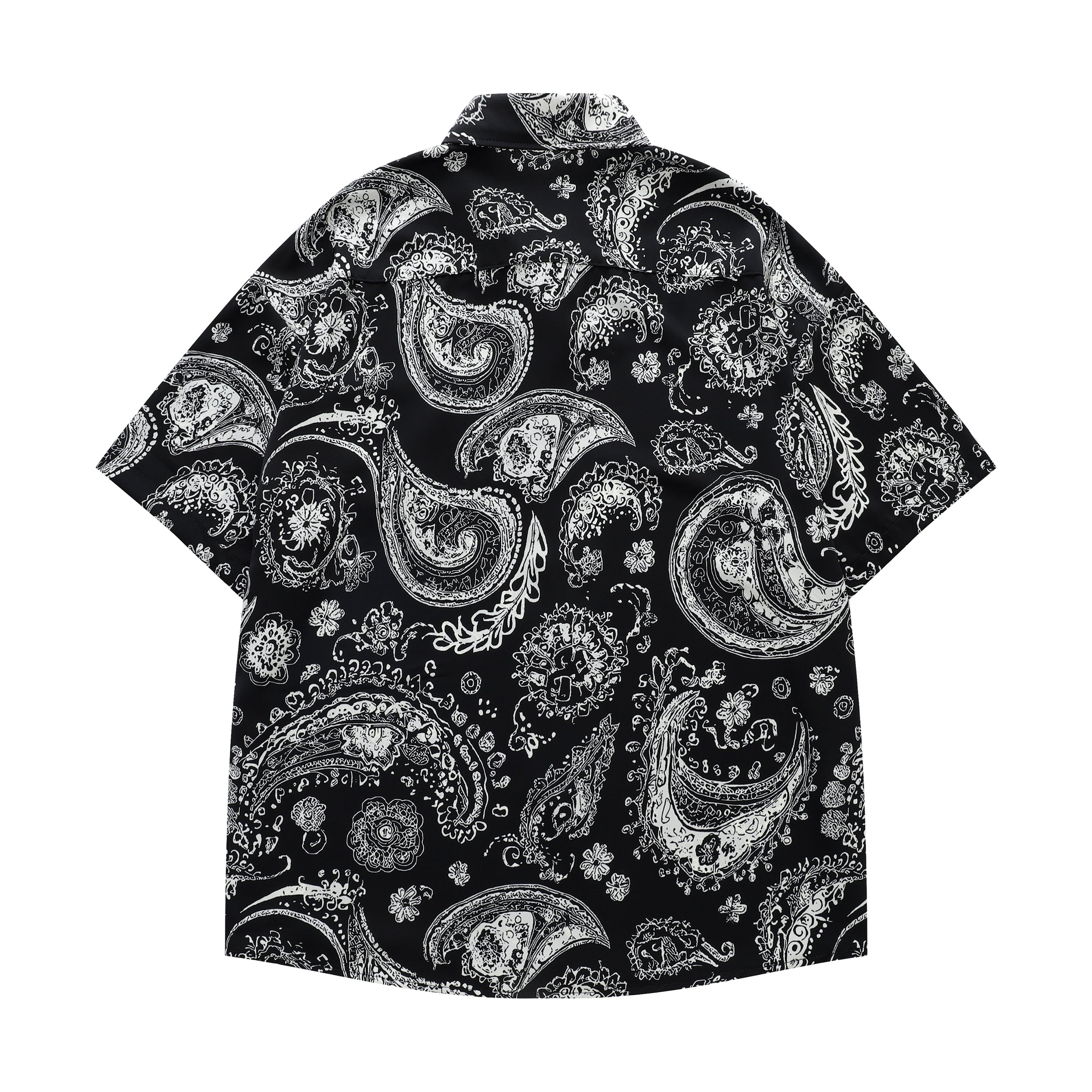 DONOTLOGO Urban Nomad Collection | Unisex Oversized Graphic Paisley Shirt | Vintage Aesthetic Boxy Fit Top with Decorative Neck Cord