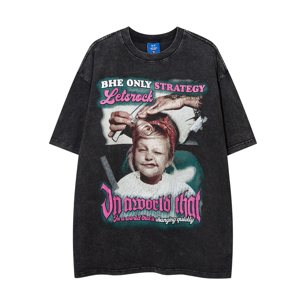 DONOTLOGO Heavy Acid Washed Graphic Tee | Unisex Y2K Oversized Streetwear Top | Retro High Street Summer Shirt