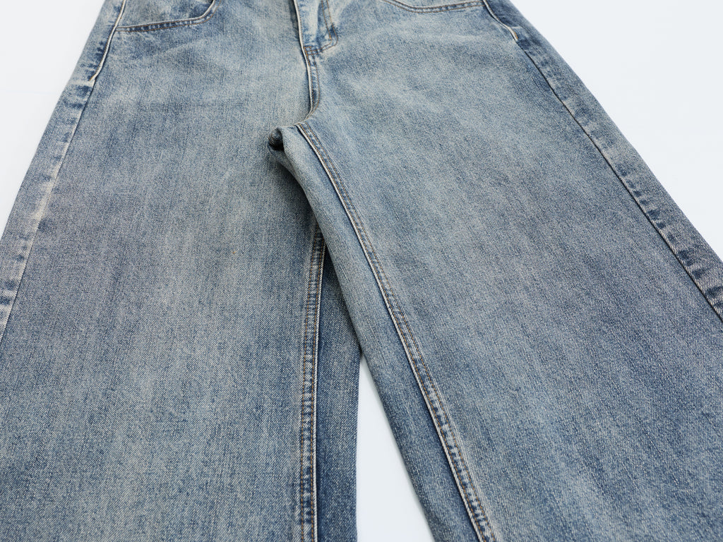 DONOTLOGO Oversized Vintage Washed Denim Jeans - Unisex Baggy Trousers with Distressed Fade - Edgy Streetwear Bottom with Wide Leg Silhouette & Raw Hem