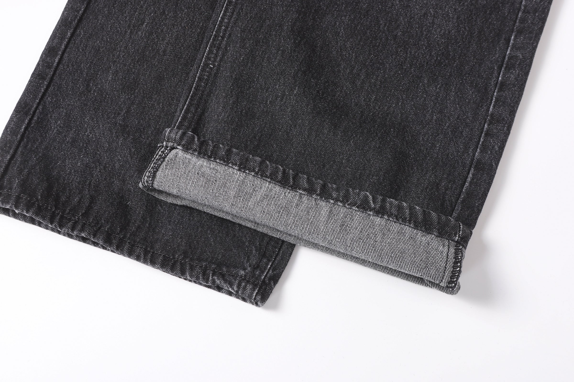 DONOTLOGO Deconstructed Black Baggy Denim Pants | Unisex Y2K Wide Leg Trousers with Bold Metal Studs | High Street Relaxed Fit Bottoms
