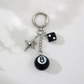 Black 8 Ball Dice Keychain – Official Pool Design, Punk Handmade Creative Luxury Accessory