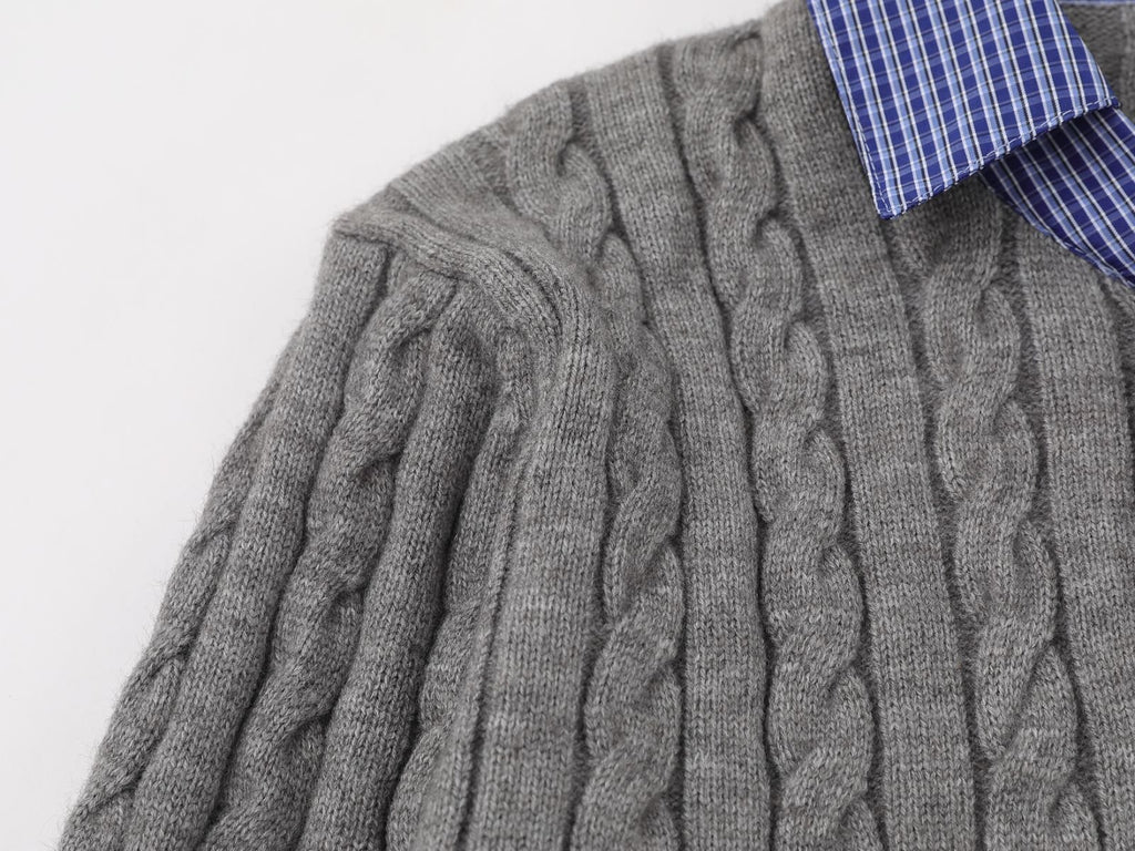 Unisex Vintage Layered-Look Sweater