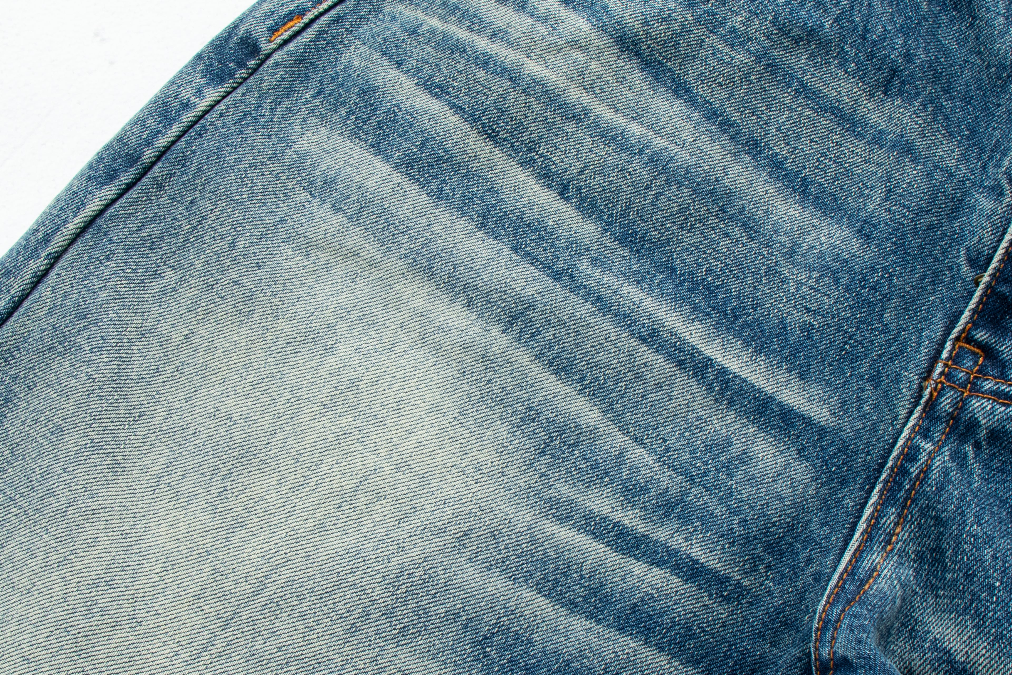 Vintage Distressed Straight-Leg Denim Jeans
