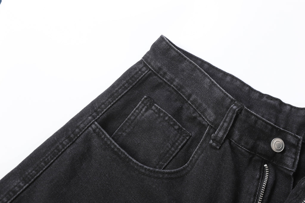 DONOTLOGO Retro Blue Cargo Jean Shorts | Unisex Y2K Wide Leg Denim Shorts with Functional Pockets | High Street Relaxed Fit Bottoms