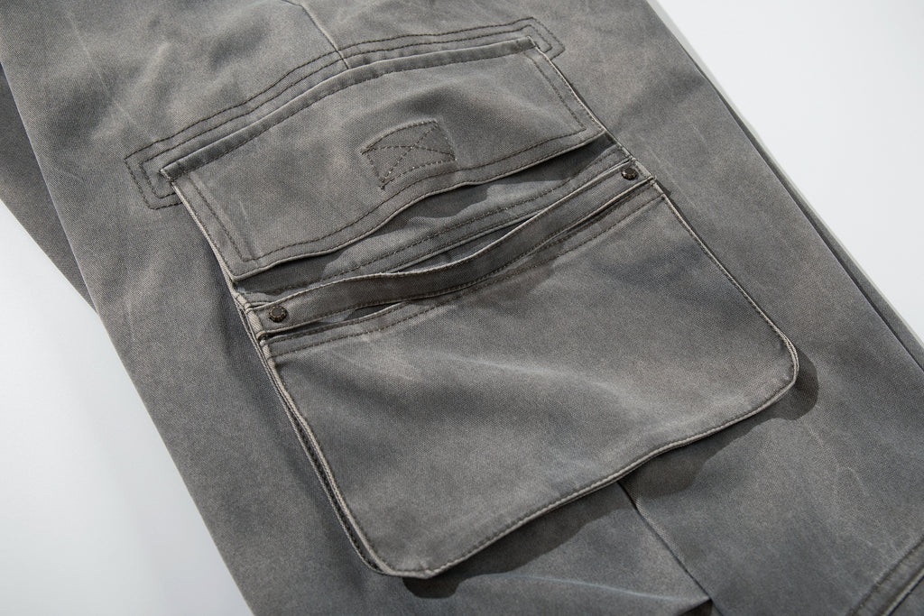 Unisex Vintage Distressed Wrinkled Edgy Denim Jeans