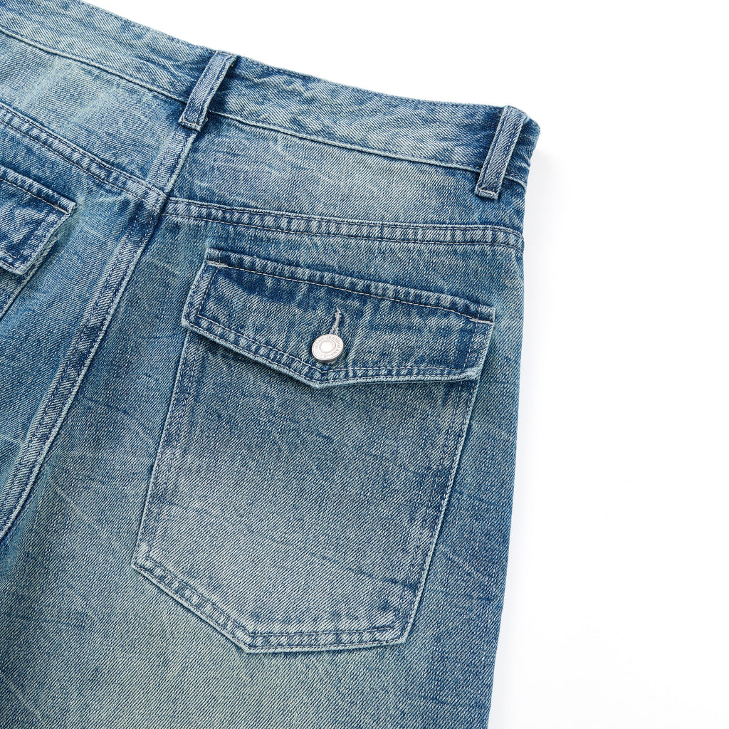 DONOTLOGO Heavy Cat Whisker Wash Baggy Jorts | Unisex Y2K Wide Leg Denim Shorts | Retro High Street Summer Bottoms