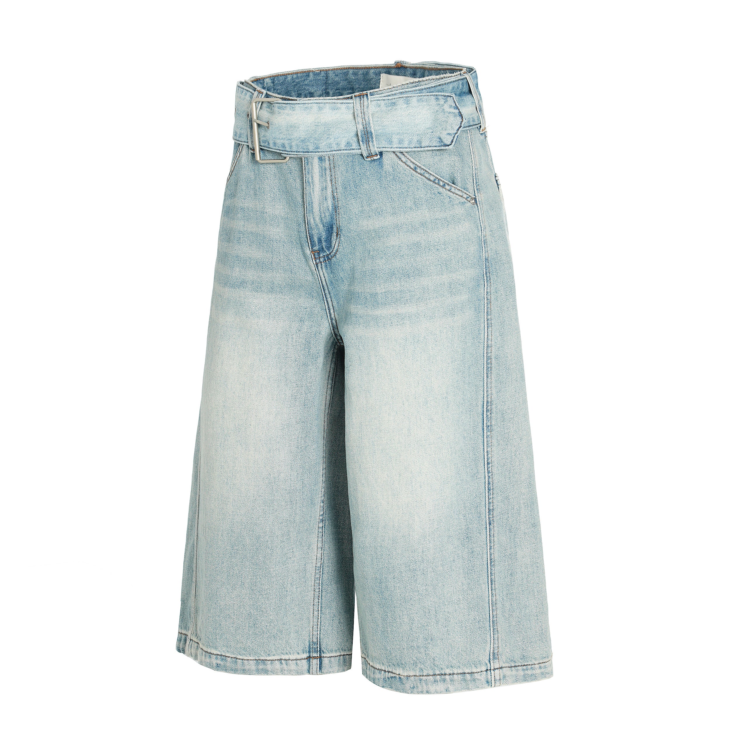 DONOTLOGO Urban Heritage Collection | Unisex Oversized Cropped Denim | Retro Aesthetic High-Rise Wide-Leg Bottoms with Authentic Fade Detail