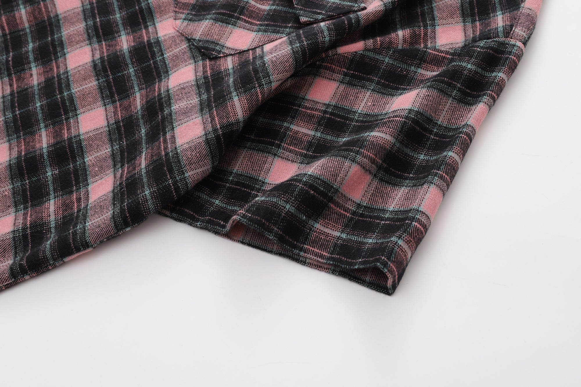 DONOTLOGO Unisex Pink Black Plaid Shirt | Embroidered Detail, Loose Fit | Casual Summer Essential