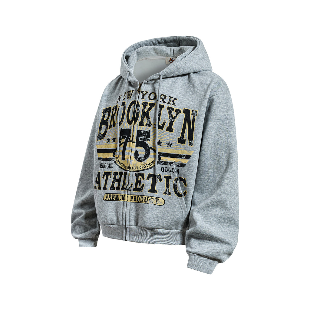 Unisex Vintage Distressed Printed Hoodie