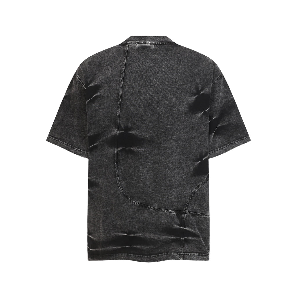 DONOTLOGO Urban Workwear Collection | Unisex Relaxed Fit Tee | Bold Panel Construction & Vintage Wash Motif with Soft Heavyweight Cotton