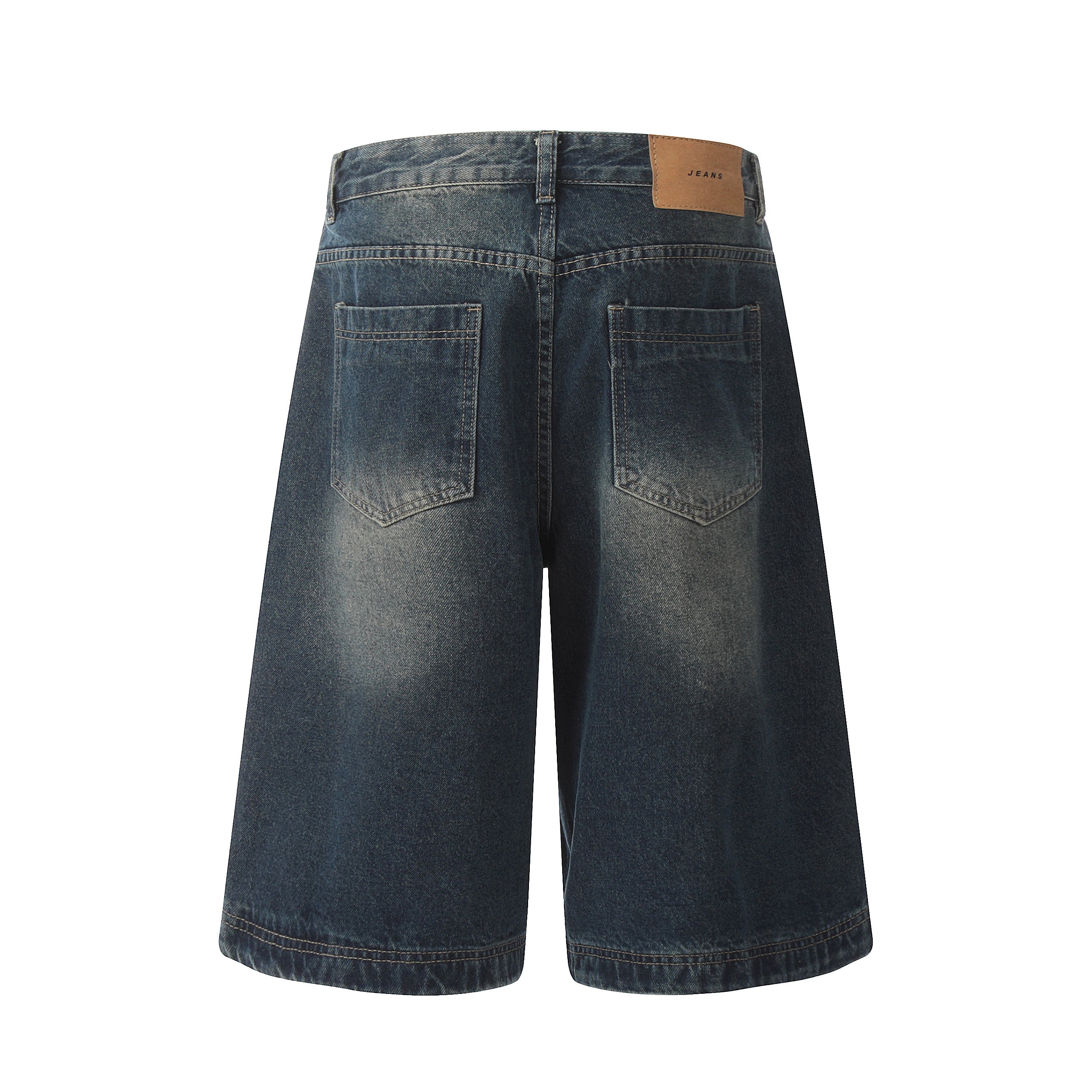 DONOTLOGO Sun-Faded Baggy Denim Jorts - Unisex Vintage Washed Streetwear Shorts - Edgy Oversized Bottom with Raw Hem & Distressed Pockets