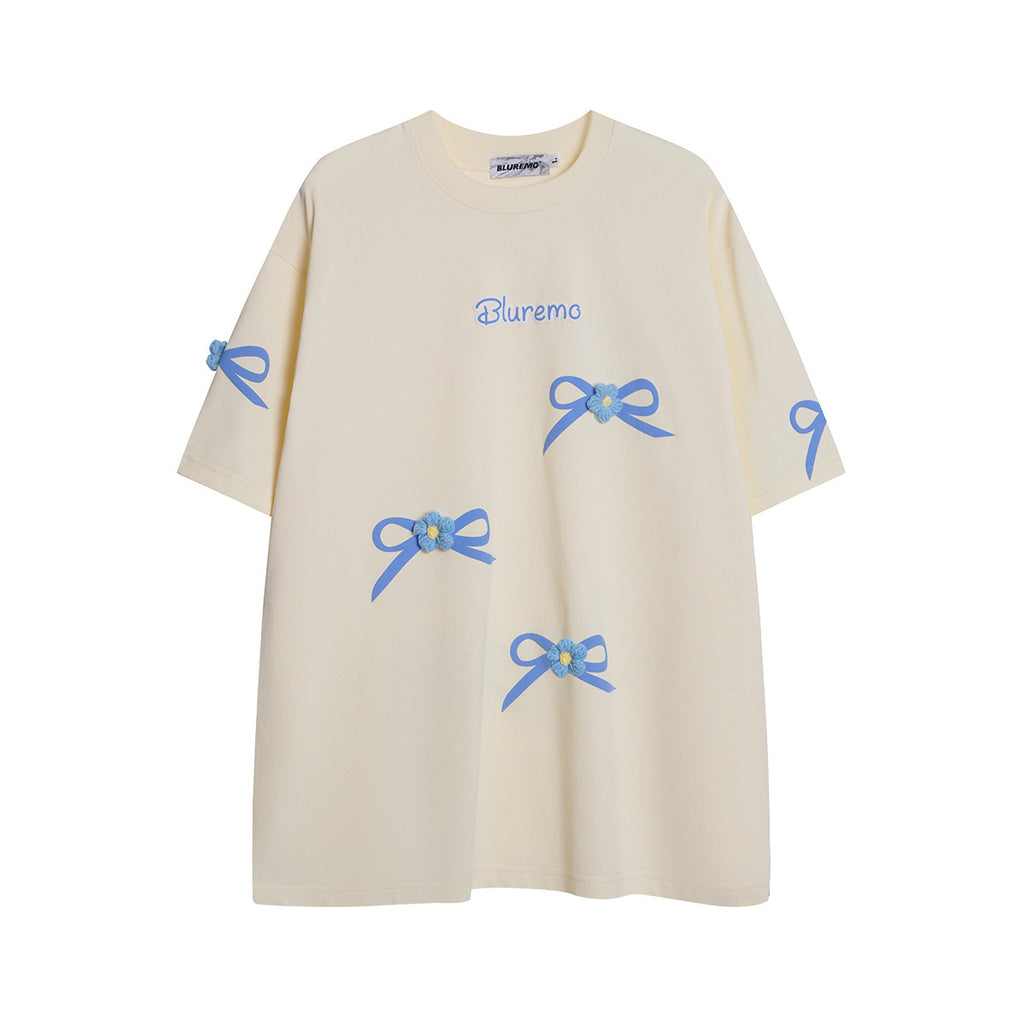 Unisex Bow Accent Short Sleeve Tee
