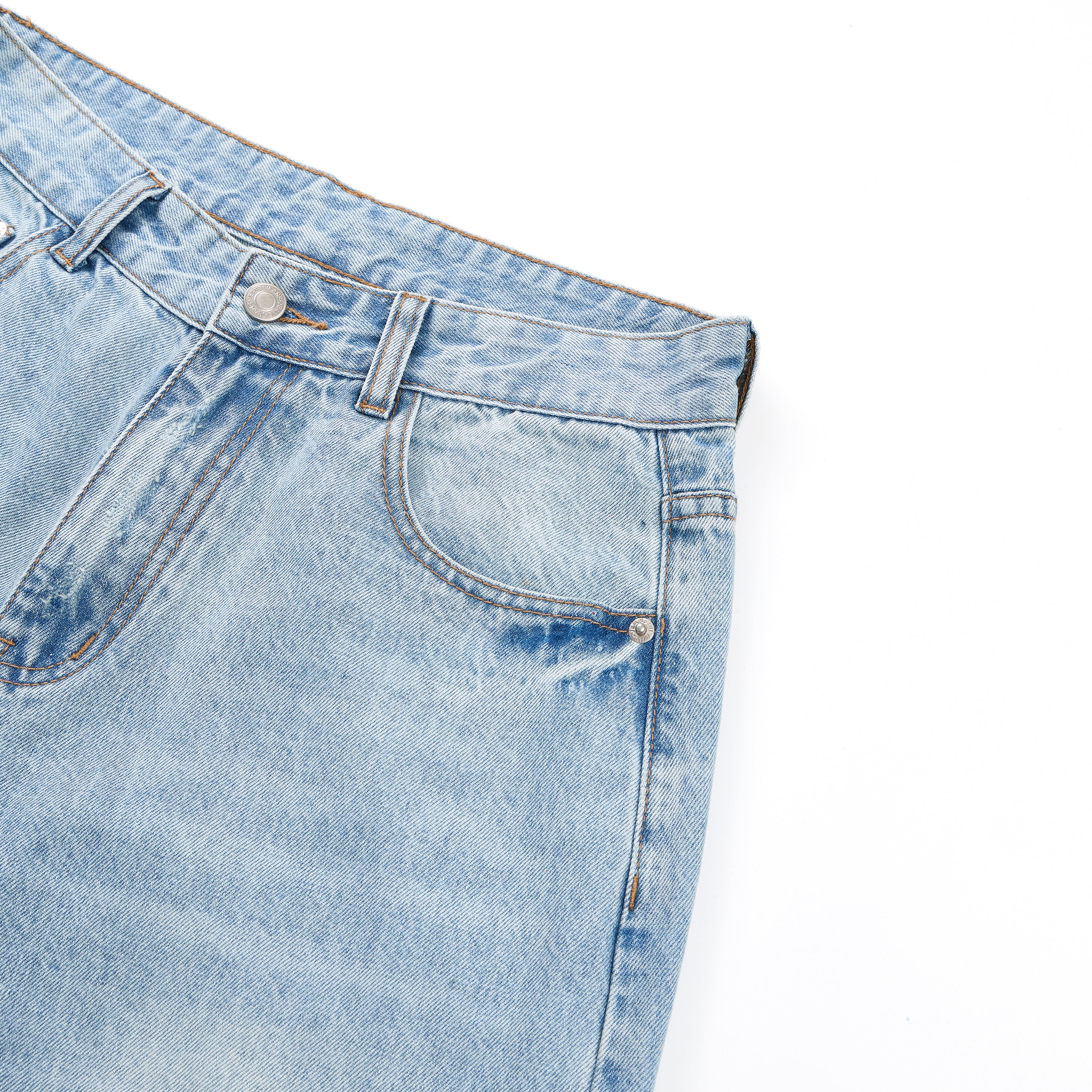 DONOTLOGO Heavy Distressed Wash Baggy Jorts | Unisex Y2K Wide Leg Denim Shorts | Retro High Street Summer Bottoms