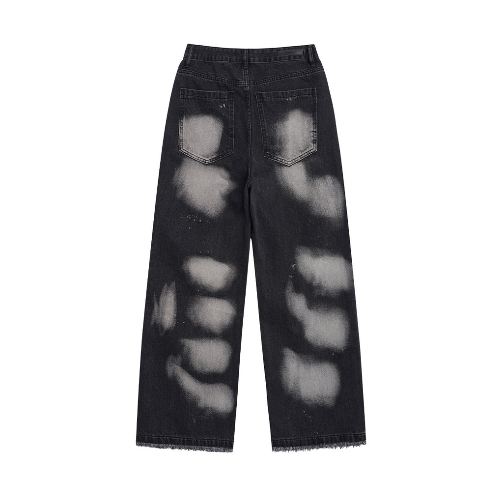 Unisex Letter Print Jeans