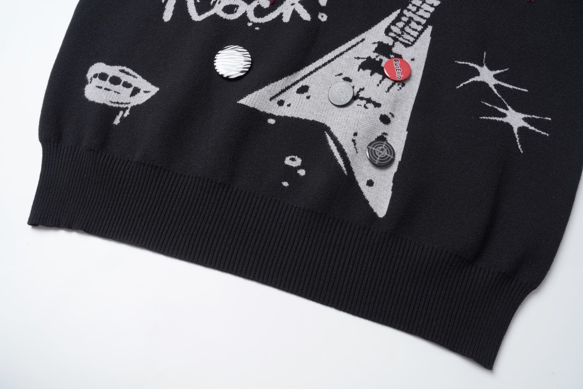 Unisex Punk Graffiti Fringe Sweater