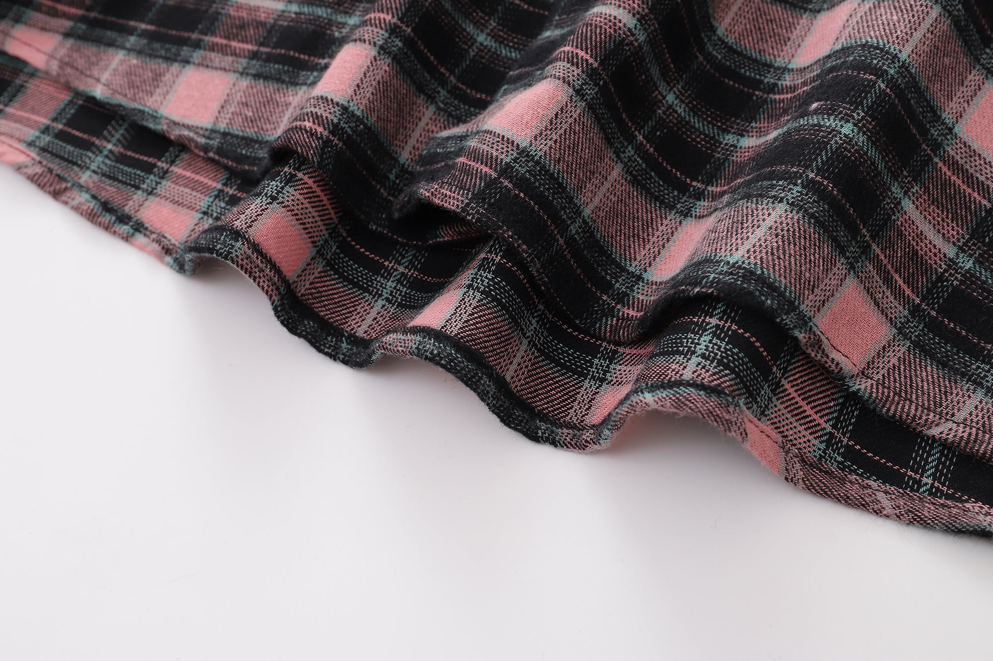 DONOTLOGO Unisex Pink Black Plaid Shirt | Embroidered Detail, Loose Fit | Casual Summer Essential