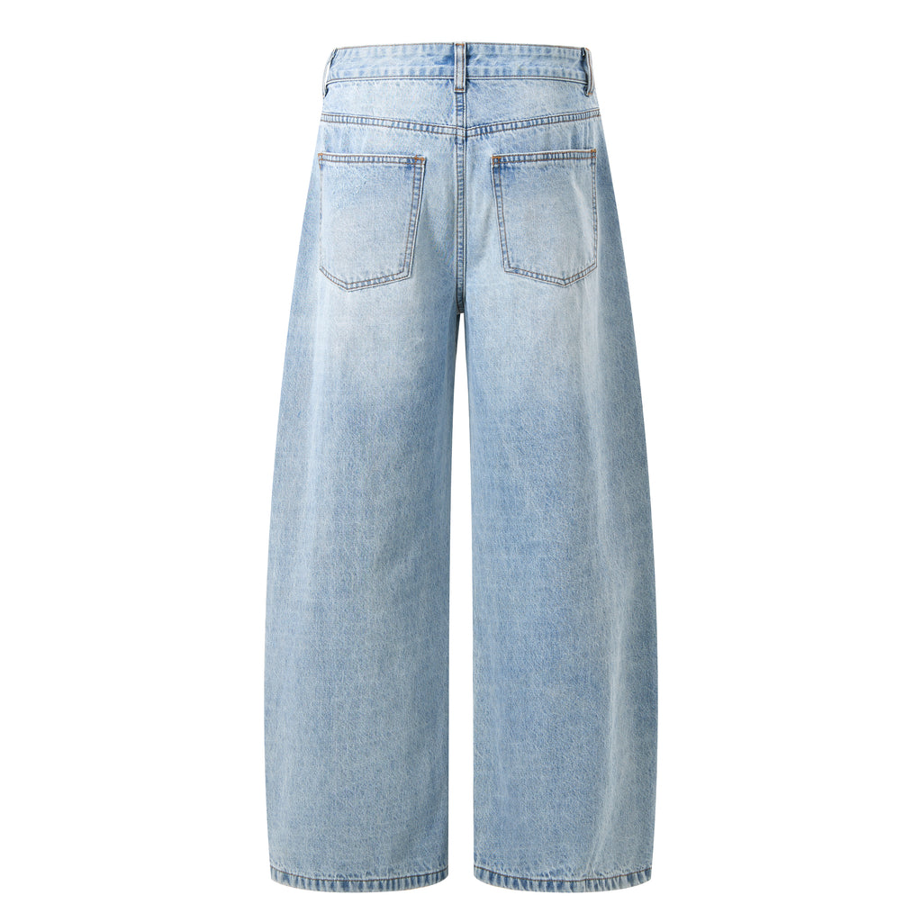 DONOTLOGO Heavy Distressed Wash Baggy Jorts | Unisex Y2K Wide Leg Denim Shorts | Retro High Street Summer Bottoms