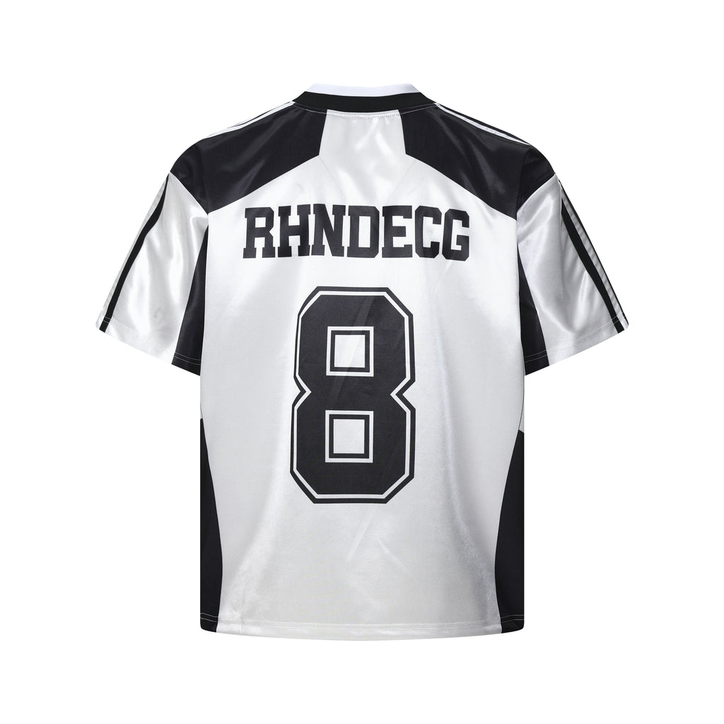 DONOTLOGO Unisex No. 8 Jersey Tee | Black & White Colorblock | Loose Fit Sport Streetwear Must-Have