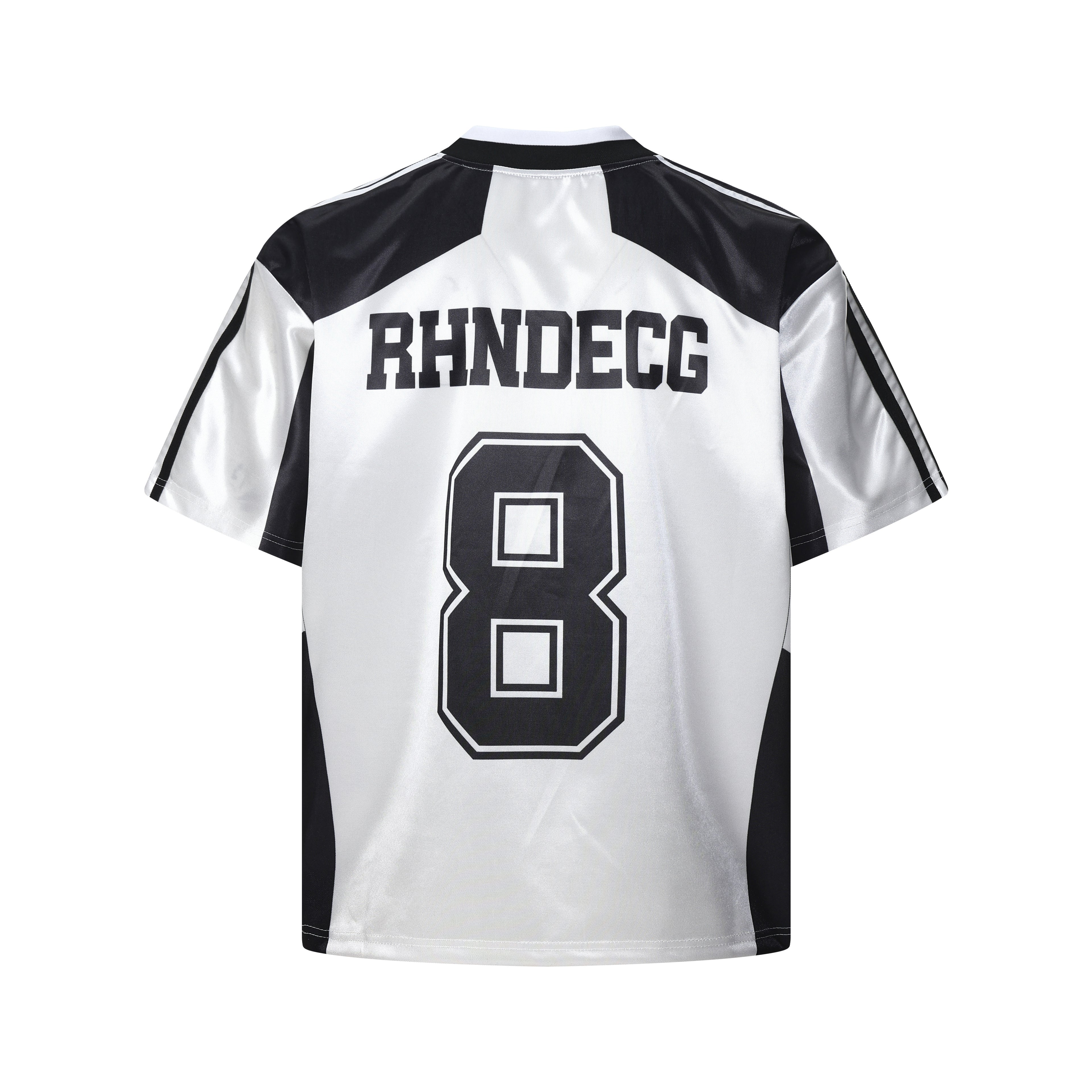 DONOTLOGO Unisex No. 8 Jersey Tee | Black & White Colorblock | Loose Fit Sport Streetwear Must-Have