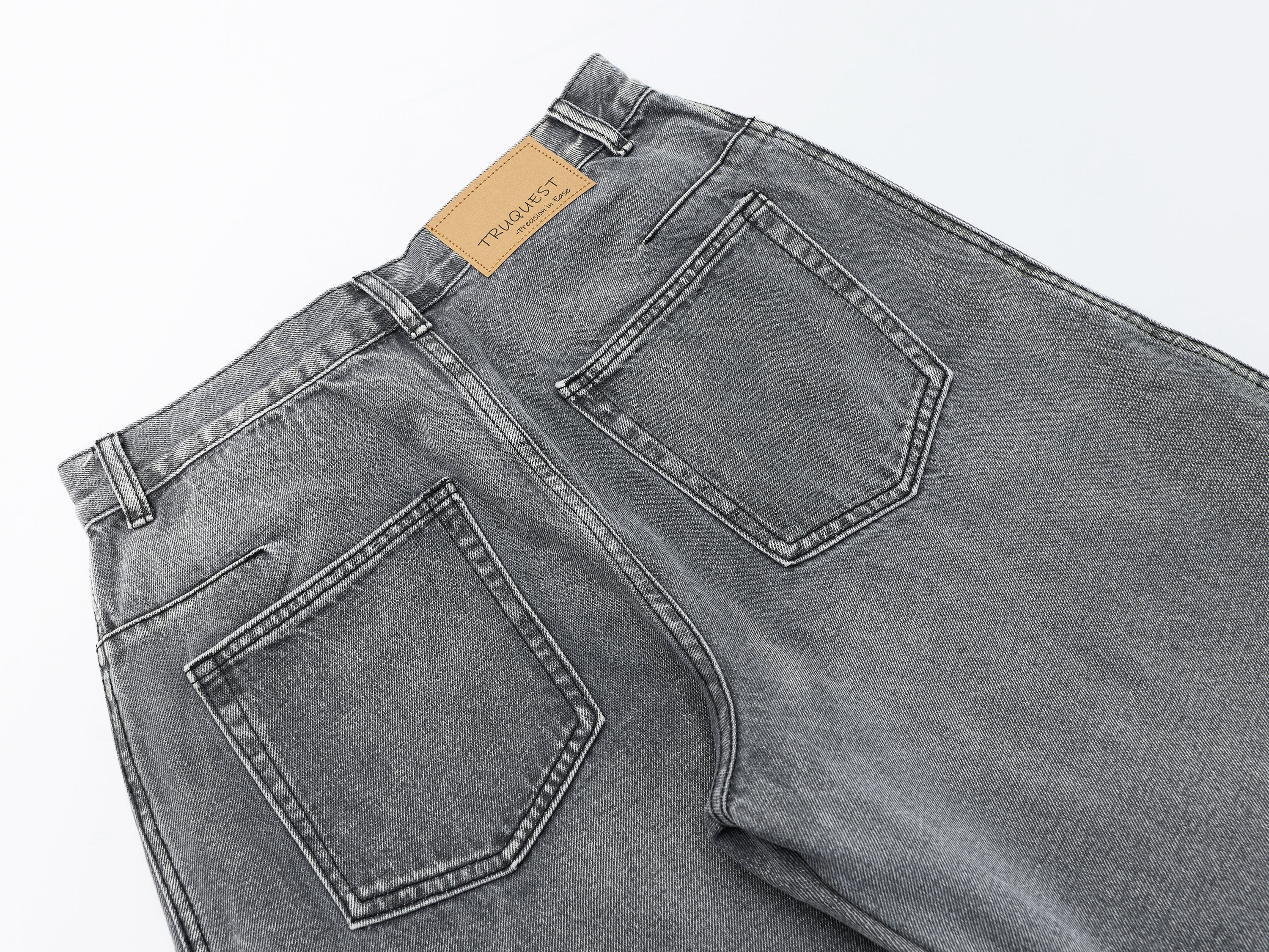 DONOTLOGO Oversized Grey Wash Denim Jeans - Unisex Baggy Trousers with Asymmetrical Seam Design - Edgy Streetwear Bottom with Wide Leg Silhouette & Raw Hem
