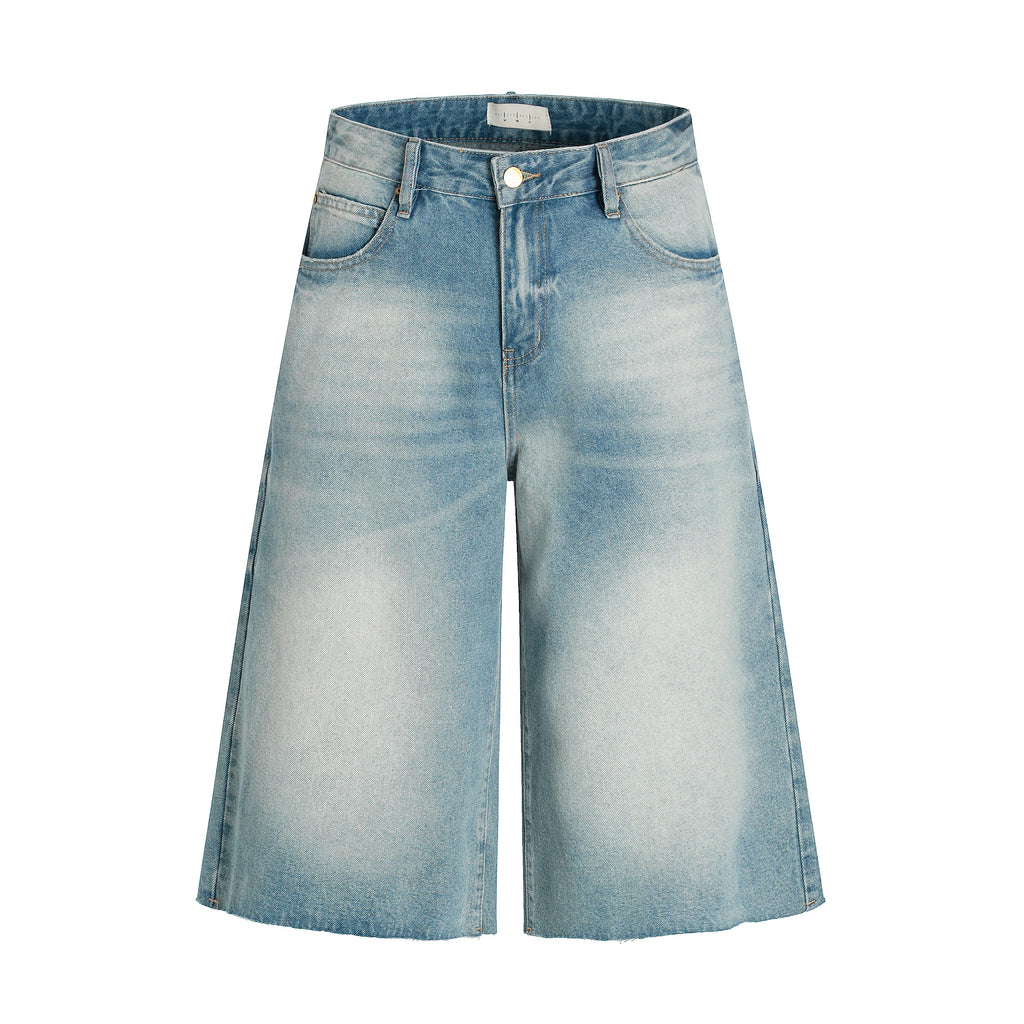 DONOTLOGO Urban Heritage Collection | Unisex Oversized Cropped Denim | Retro Aesthetic High-Rise Wide-Leg Bottoms with Authentic Fade Detail