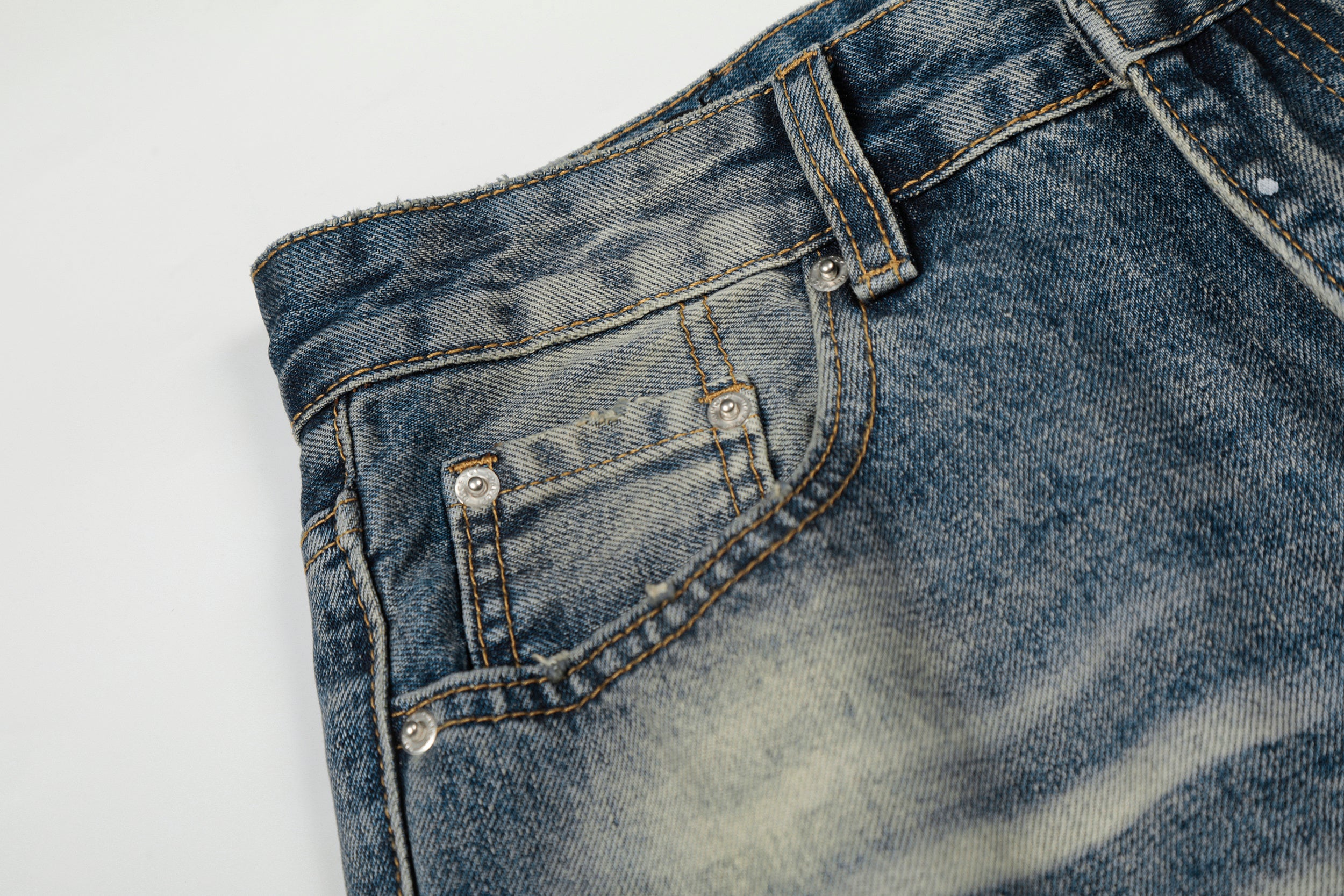 DONOTLOGO Urban Heritage Collection | Unisex Oversized Washed Denim | Retro Aesthetic High-Rise Wide-Leg Bottoms with Authentic Cat Whisker & Splatter Detail