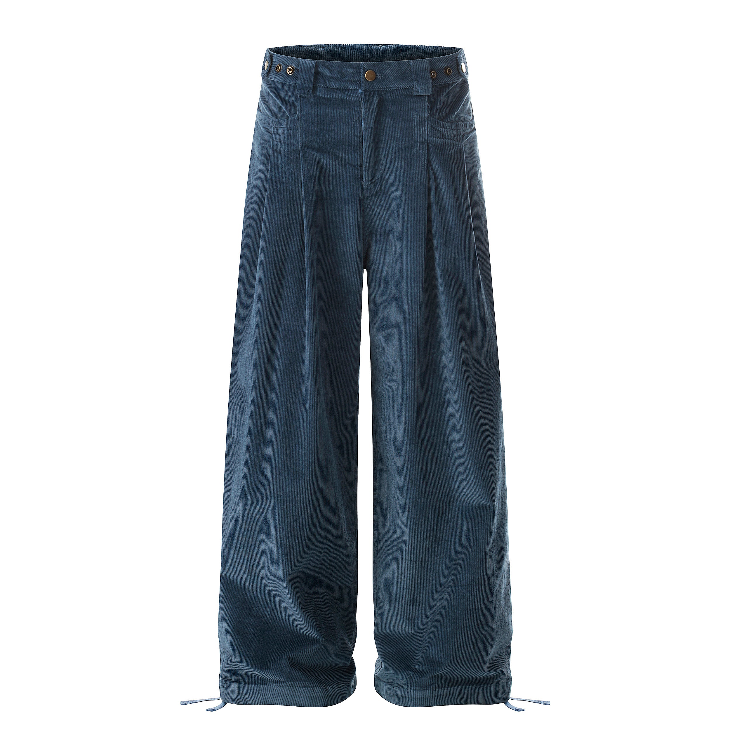 Unisex Vintage Washed Wide-Leg Pleated Pants
