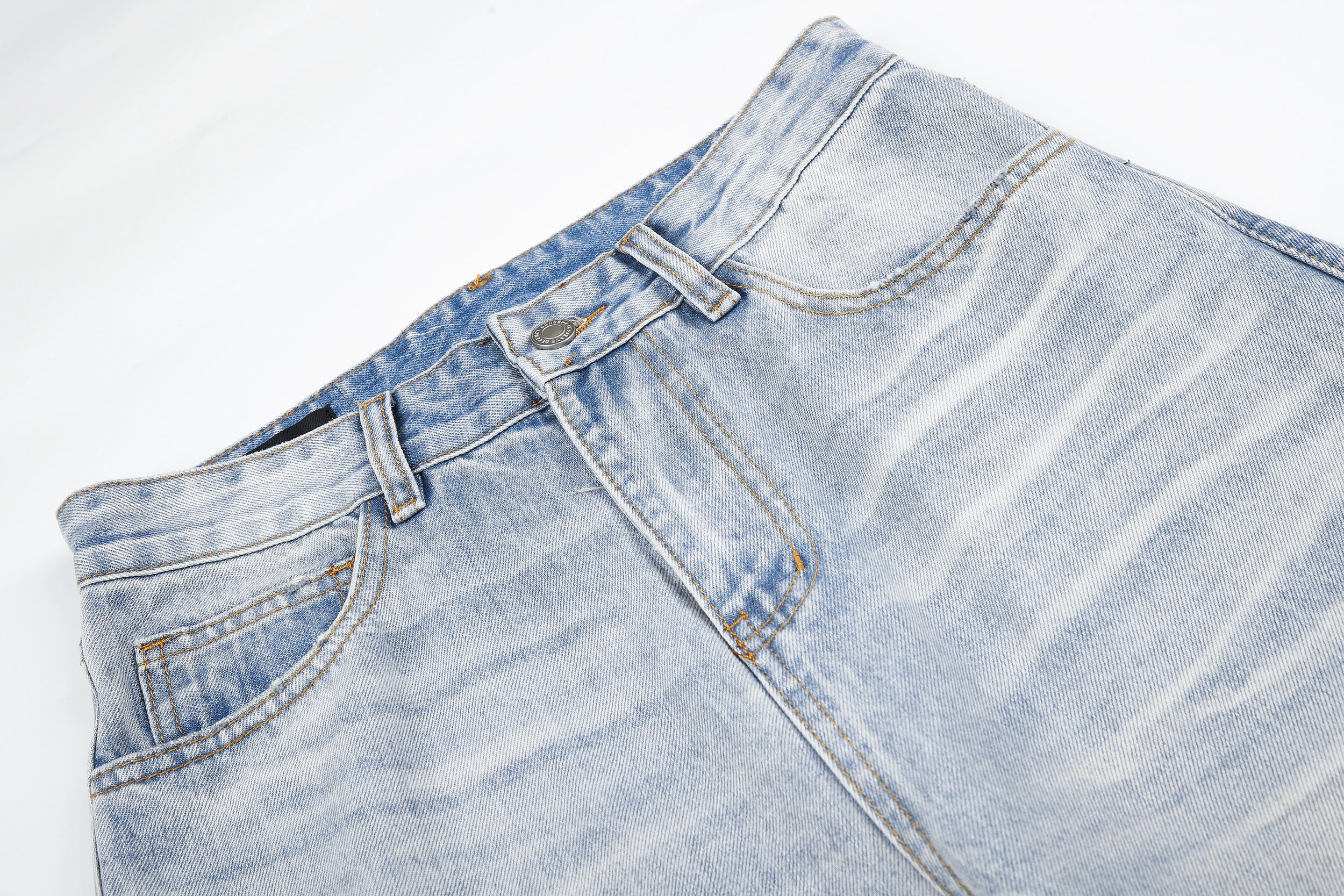 DONOTLOGO Urban Heritage Collection | Unisex Oversized Cat Whisker Denim | Retro Aesthetic High-Rise Wide-Leg Bottoms with Authentic Fade Detail