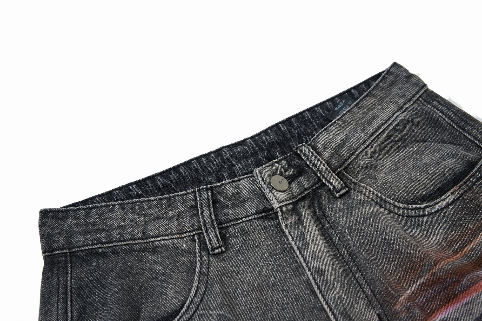 Unisex Vintage Washed Graffiti Denim Pants