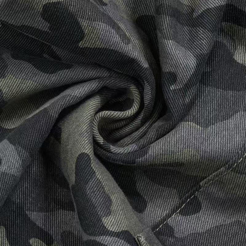 DONOTLOGO Heavy Distressed Camo Cargo Pants | Unisex Y2K Oversized 3/4 Length Trousers | Vintage Military High Street Baggy Shorts