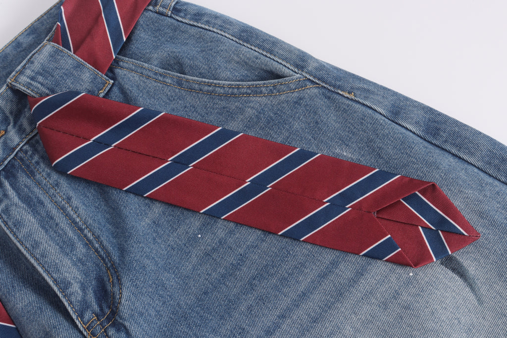 DONOTLOGO High Street Vibe Aesthetic | Unisex Oversized Baggy Jeans | Acid Wash with Tie Sash, Paint Splatter & Knee Dart Detail