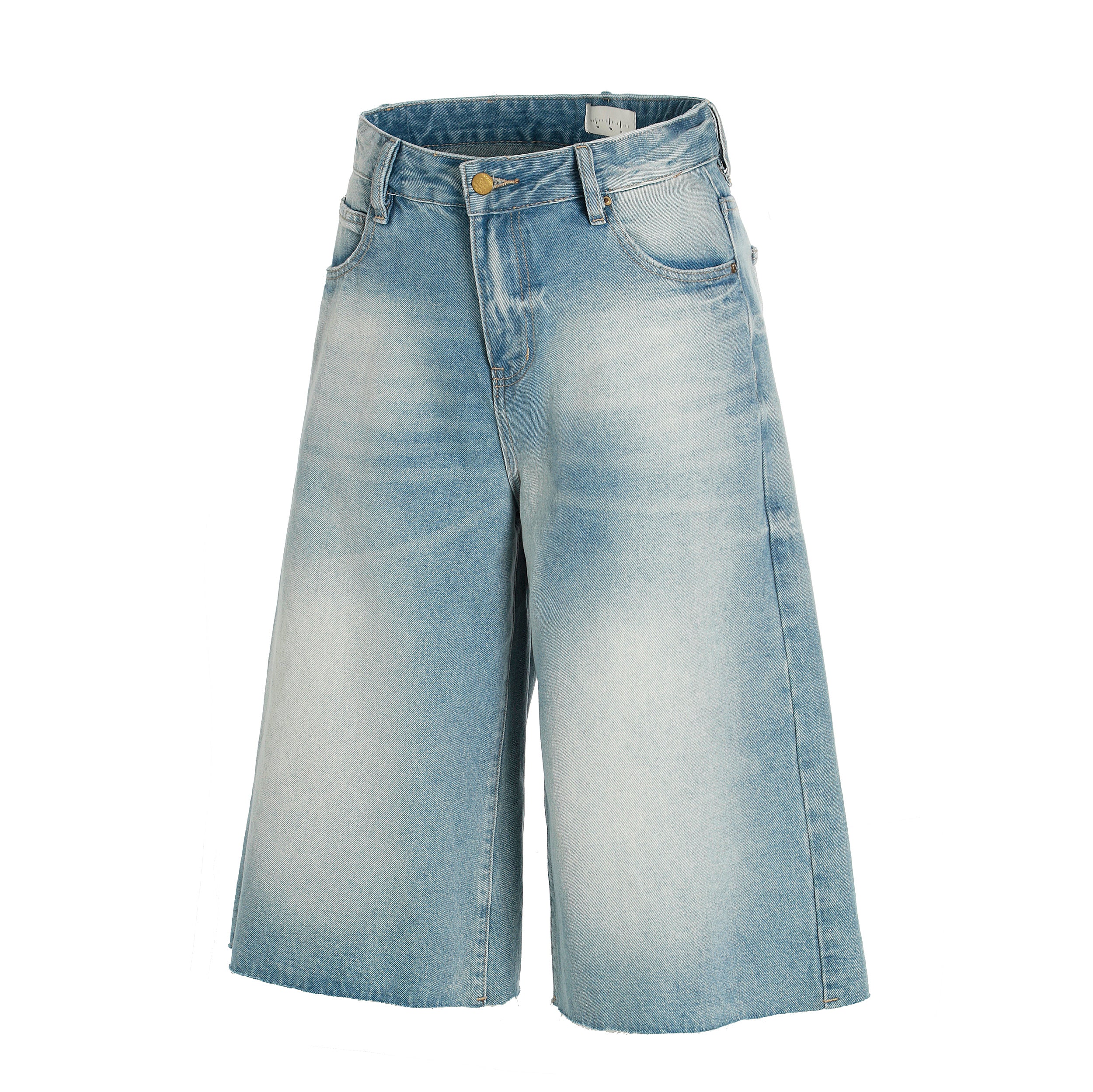 DONOTLOGO Urban Heritage Collection | Unisex Oversized Cropped Denim | Retro Aesthetic High-Rise Wide-Leg Bottoms with Authentic Fade Detail