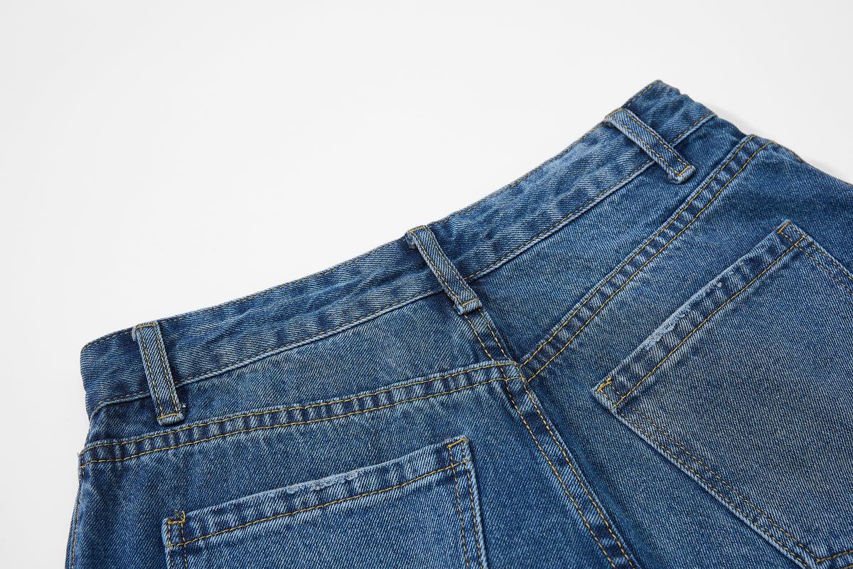 DONOTLOGO Y2K Streetwear Aesthetic | Unisex Balloon Fit Denim Trousers | Drawstring Detail & Heavy Wash with Oversized Silhouette
