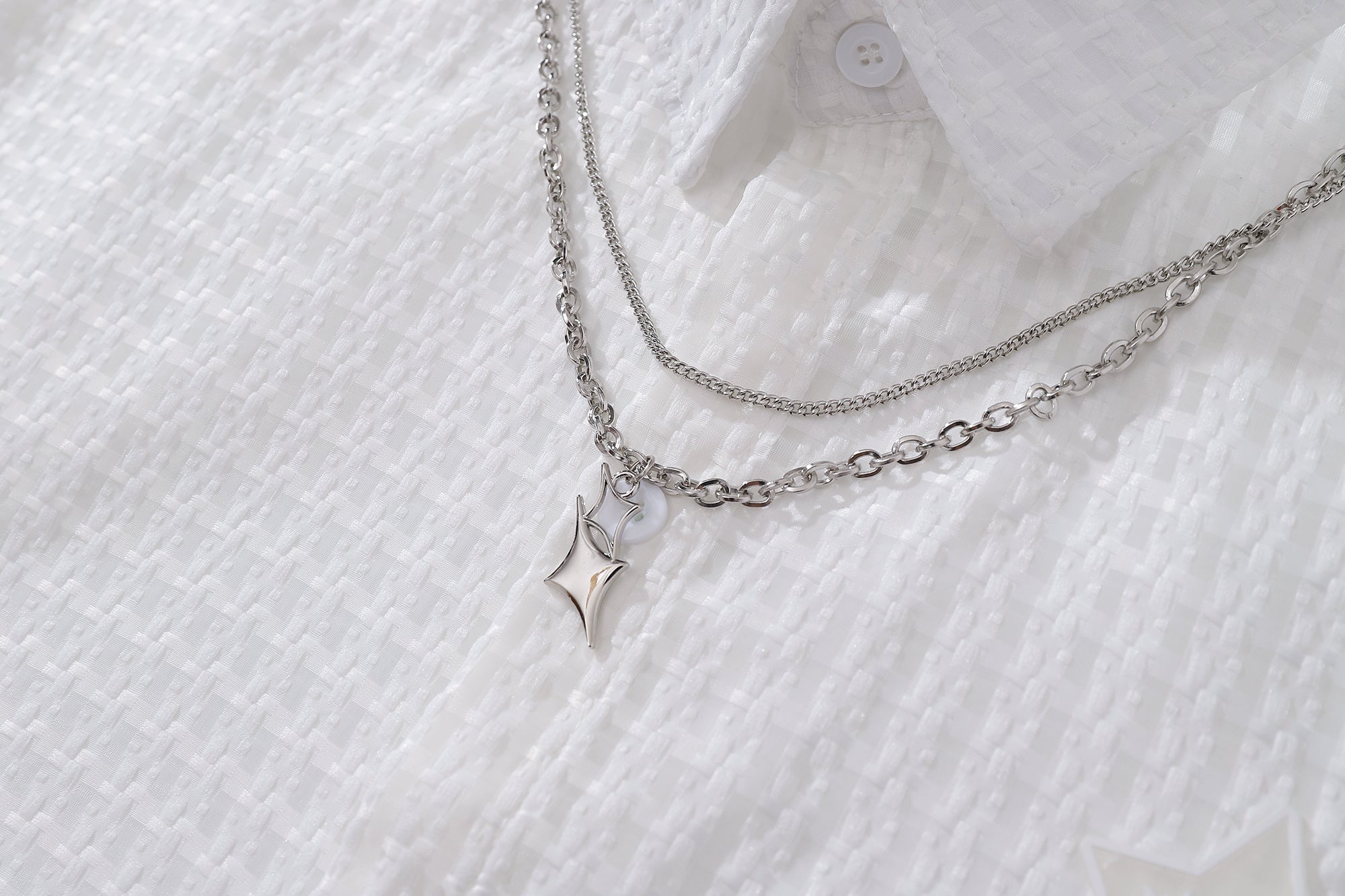 DONOTLOGO Waffle Knit Shirt | Star Embroidery, Relaxed Fit | Breathable Short Sleeve | Perfect for Summer Layering